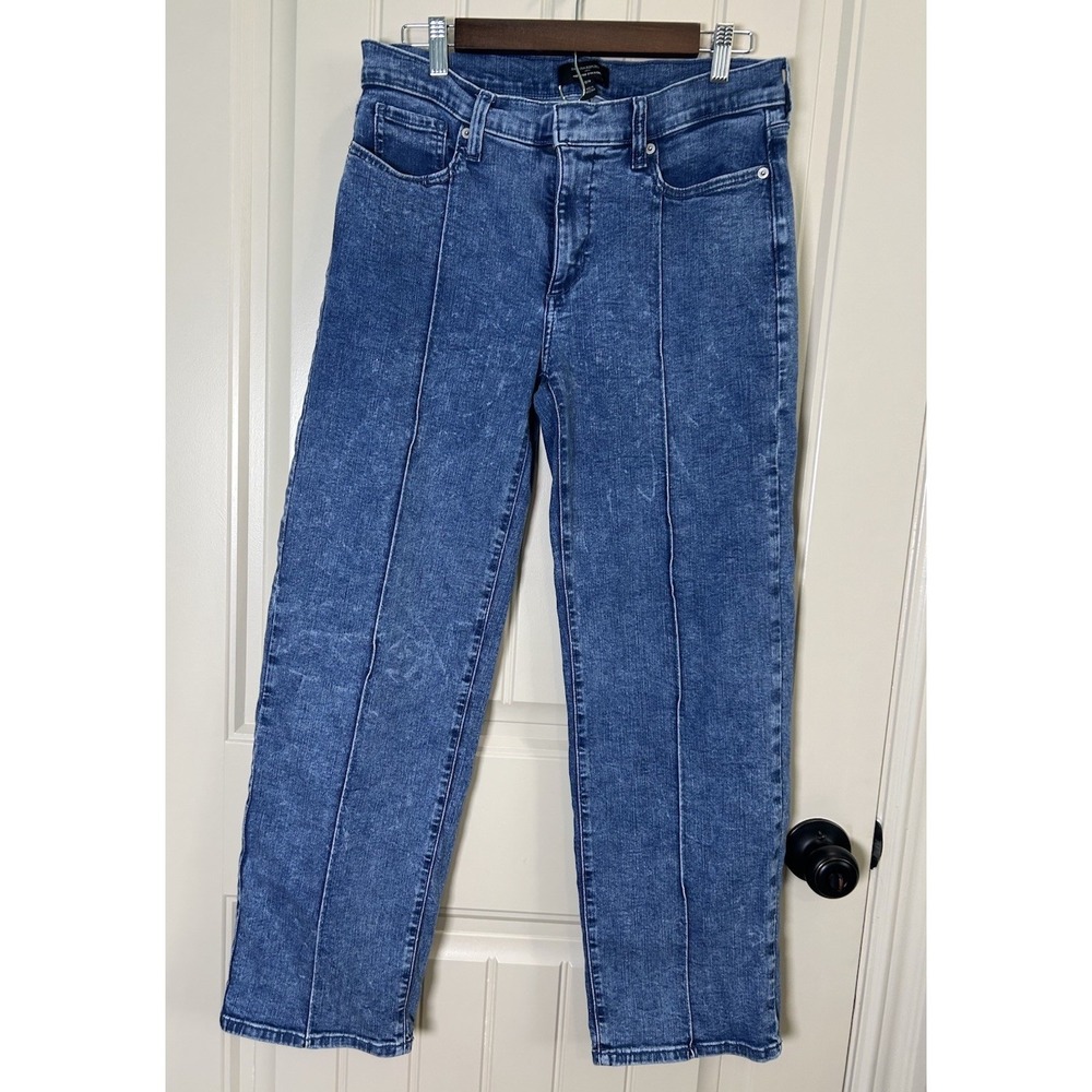 Banana Republic Women Straight Leg Jeans 29/8 Blue Acid Wash Mid Rise Chic Boho